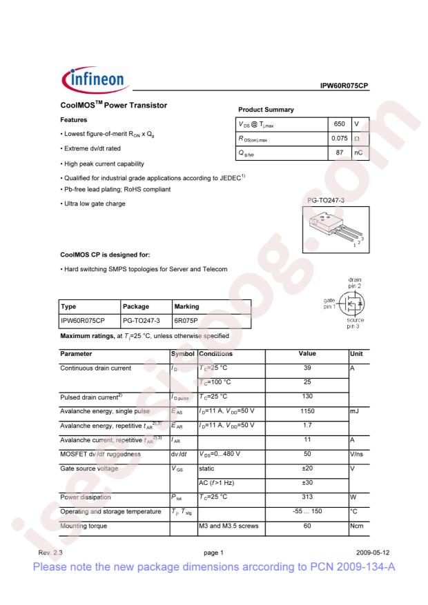 IPW60R075CP