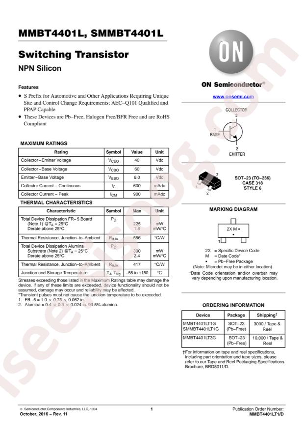 SMMBT4401LT1G
