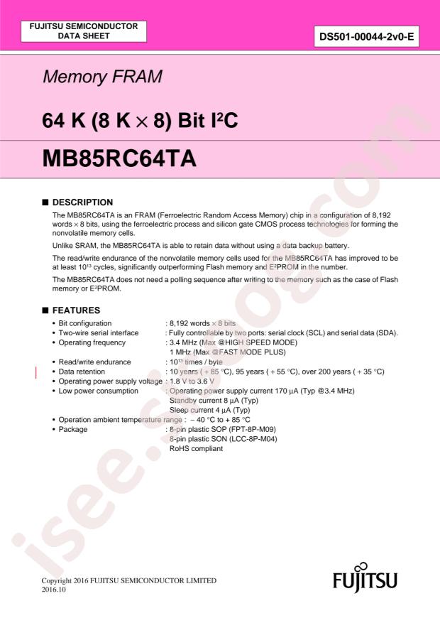 MB85RC64TAPNF-G-BDERE1
