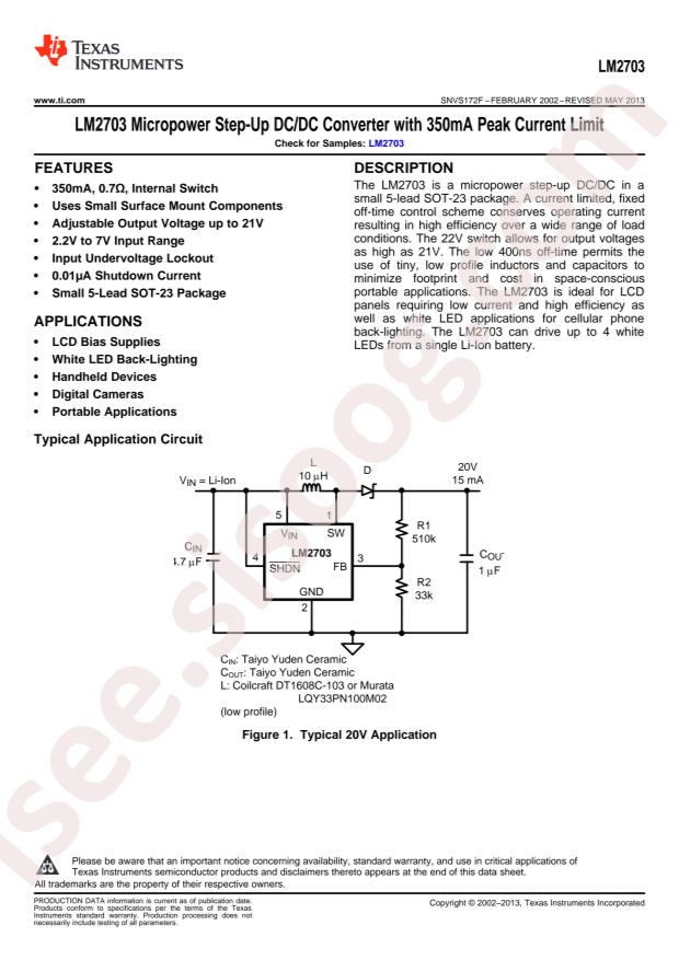 LM2703MFX-ADJ/NOPB