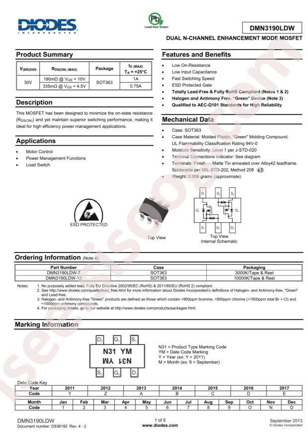 DMN3190LDW-7