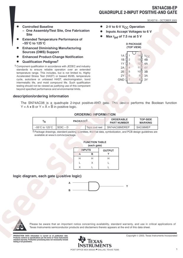 SN74AC08MDREP