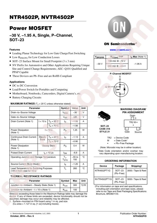 NVTR4502PT1G
