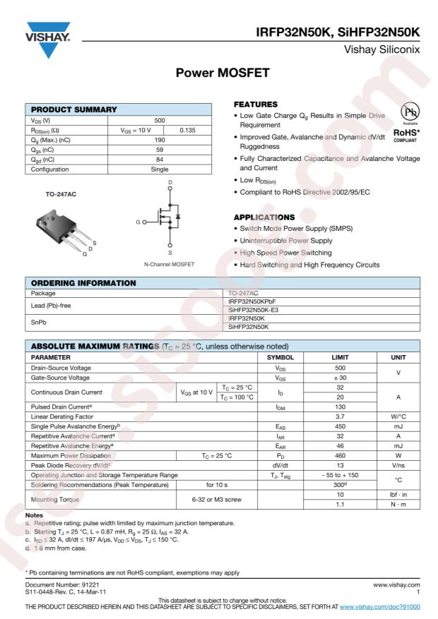 IRFP32N50KPBF
