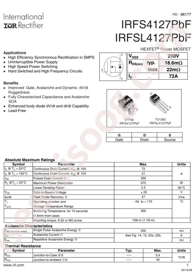 IRFS4127TRLPBF