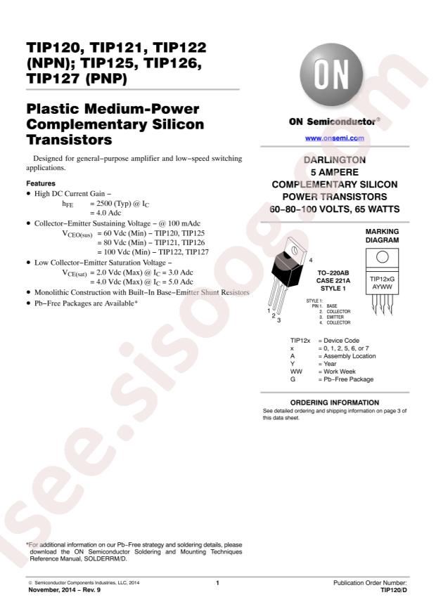 onsemi TIP126G