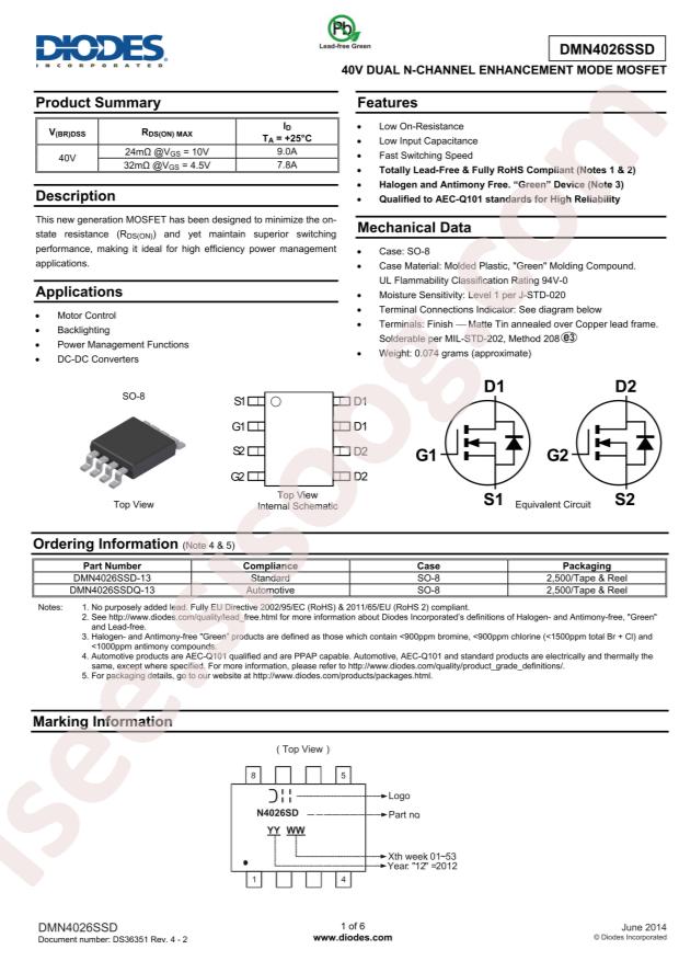 DMN4026SSD-13