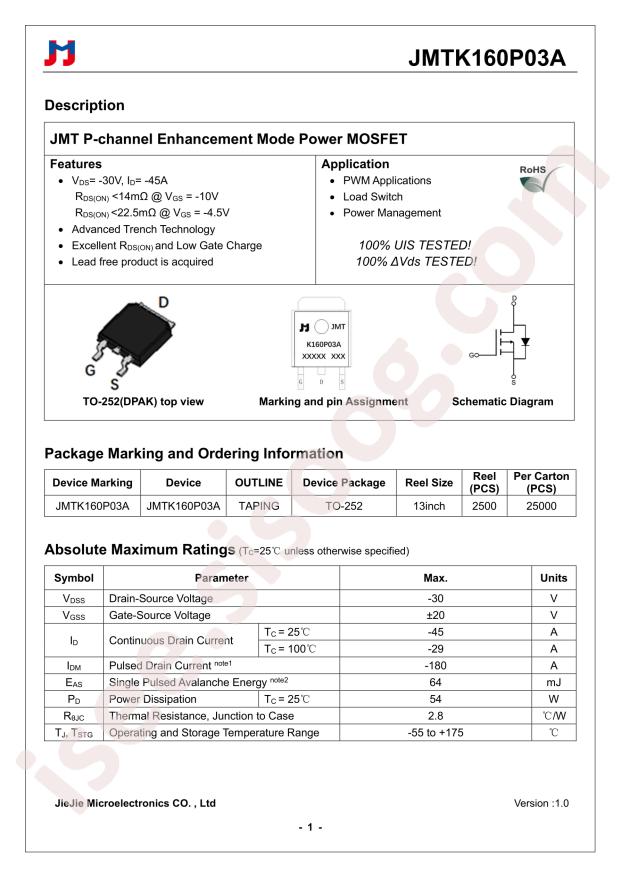 JMTK160P03A