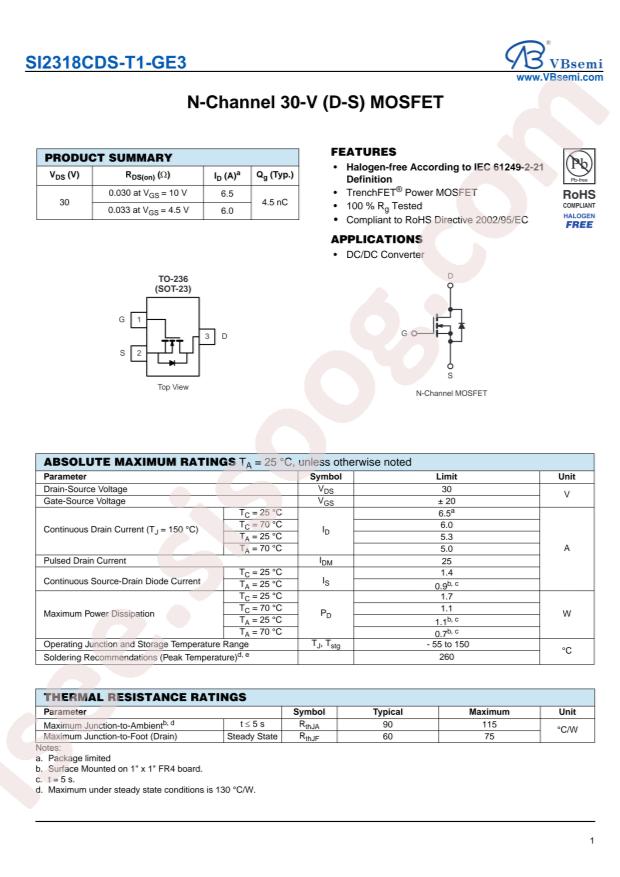 SI2318CDS-T1-GE3-VB