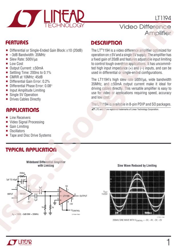 LT1194CS8#PBF