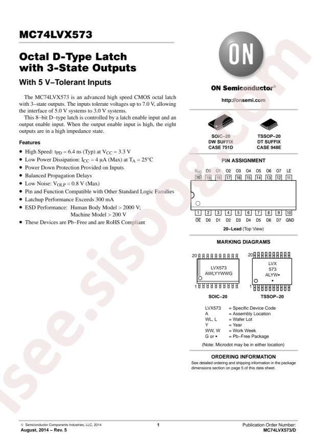 MC74LVX573DTR2G