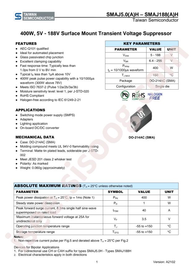 Taiwan Semiconductor SMAJ10CAH