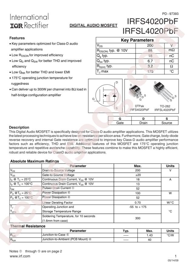 IRFS4020TRLPBF
