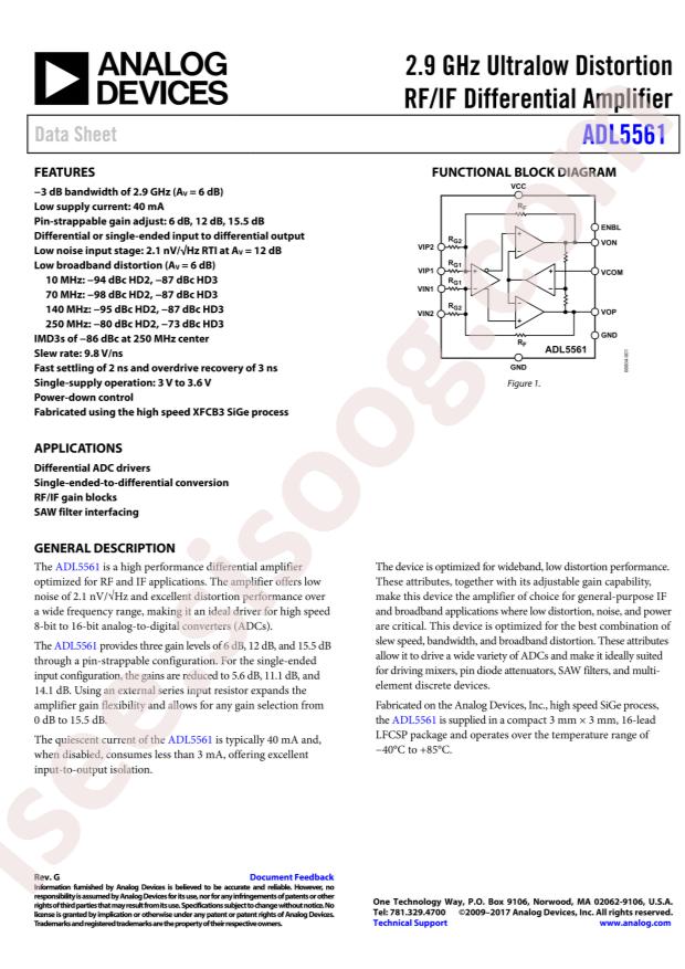 ADL5561ACPZ-R7