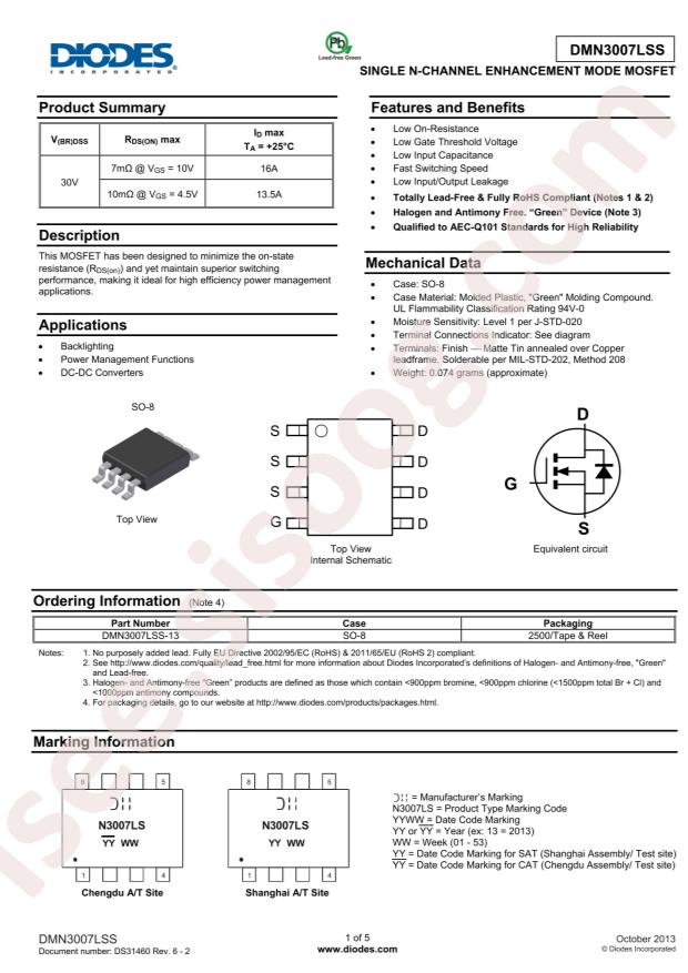 DMN3007LSS-13