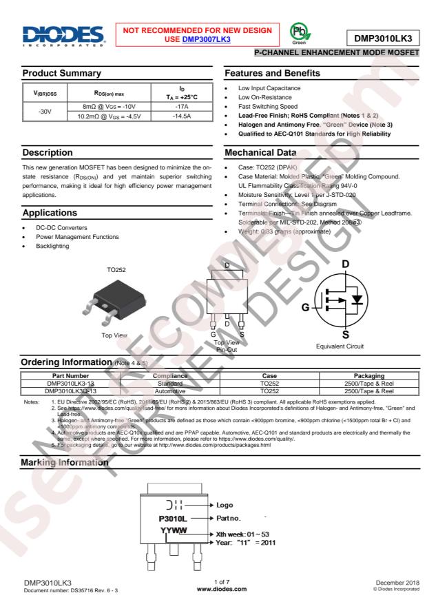 DMP3010LK3Q-13