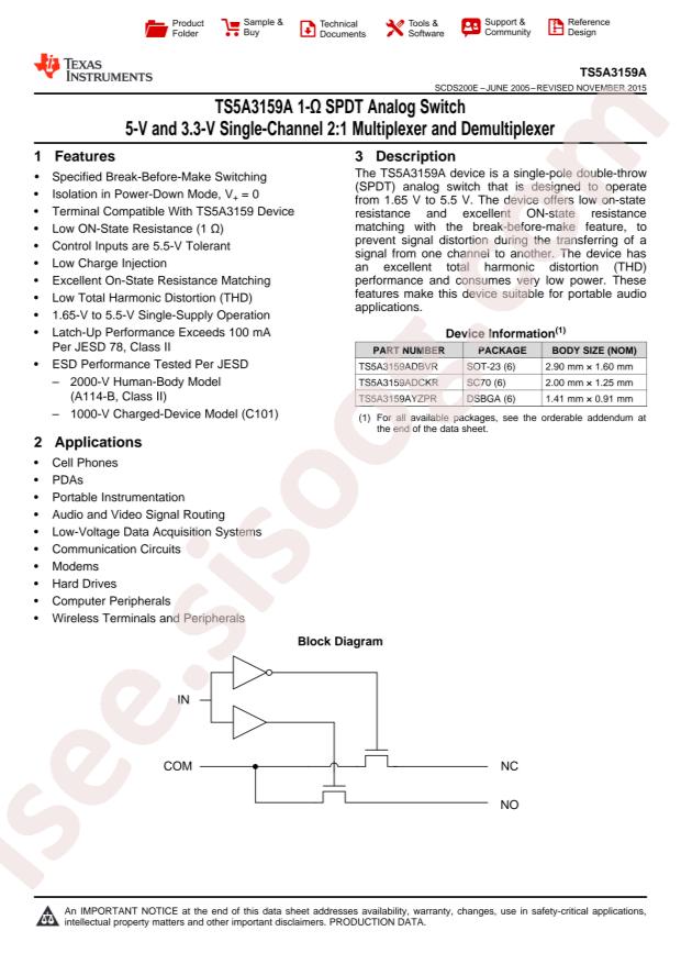 TS5A3159ADBVR