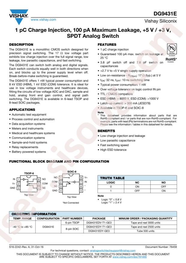 VISHAY DG9431EDV-T1-GE3