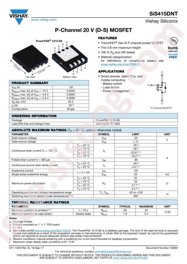 SIS415DNT-T1-GE3
