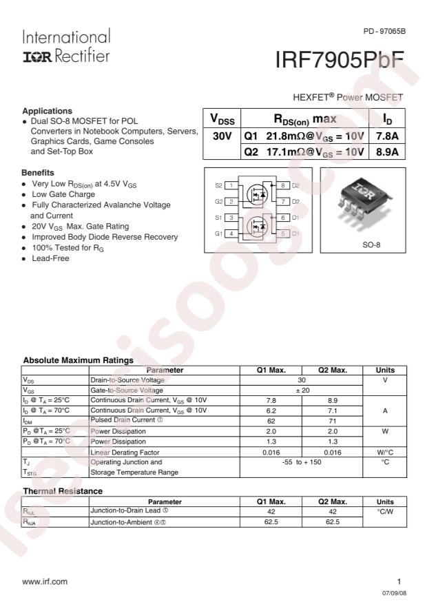 IRF7905TRPBF