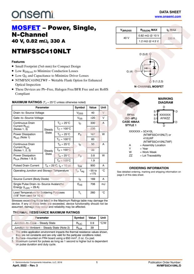 NTMFS5C410NLTT3G