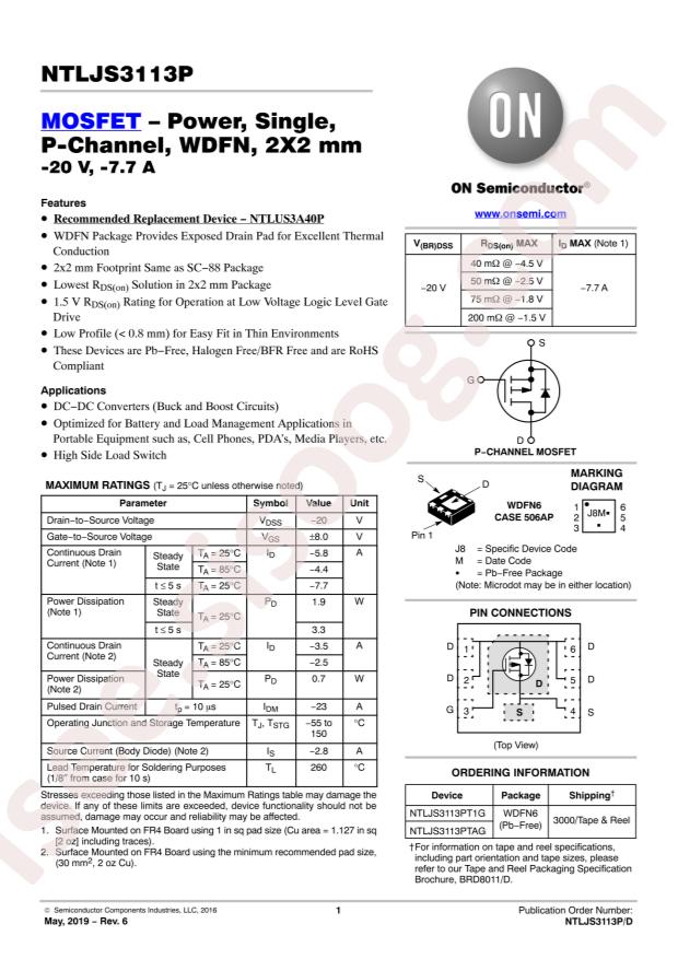 NTLJS3113PT1G