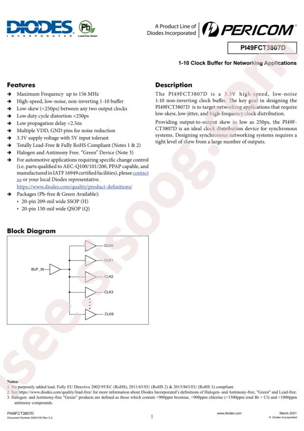 PI49FCT3807DHEX