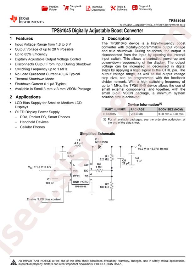 TPS61045DRBR