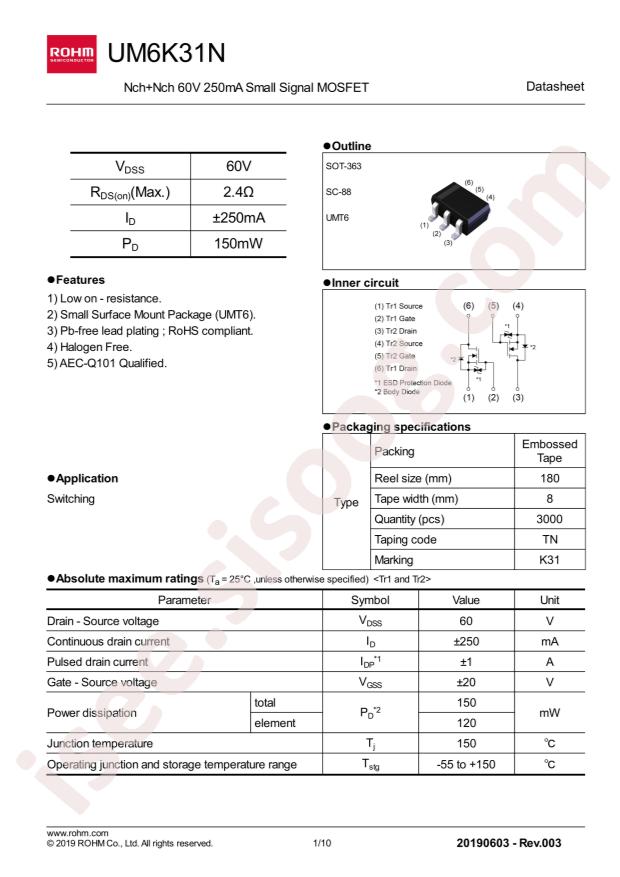 ROHM UM6K31NTN
