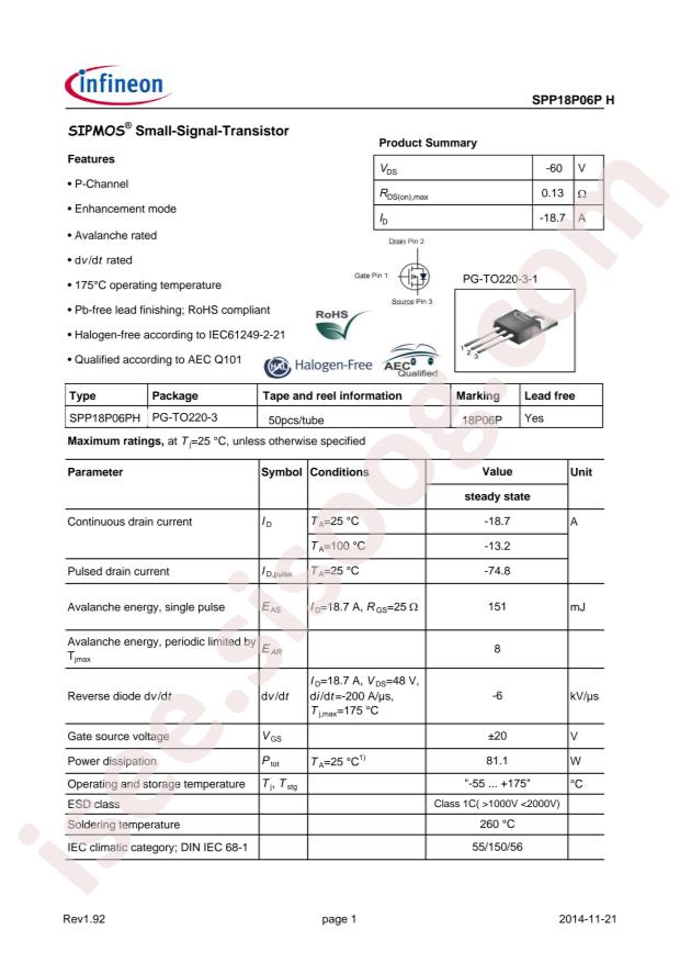 SPP18P06P H