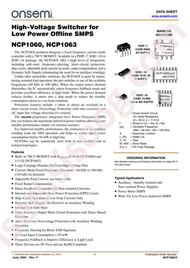 NCP1063AP060G