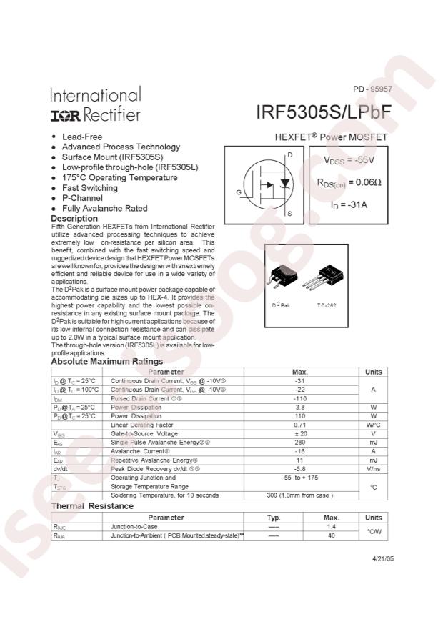 IRF5305STRLPBF