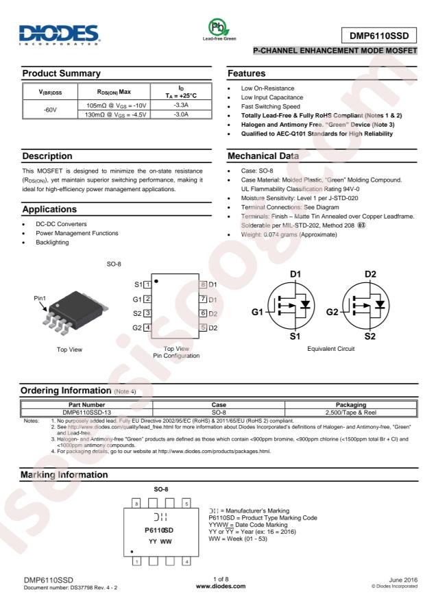 DMP6110SSD-13