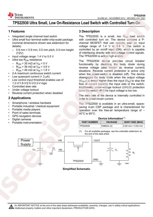 TPS22930AYZVT