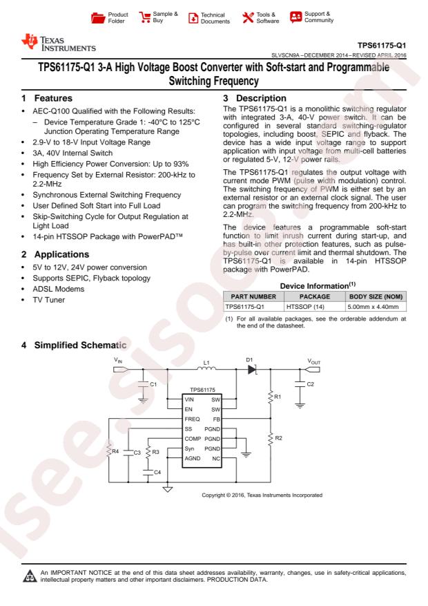TPS61175QPWPRQ1