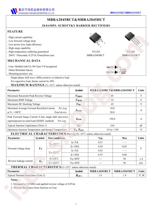 MBRA2045BCT
