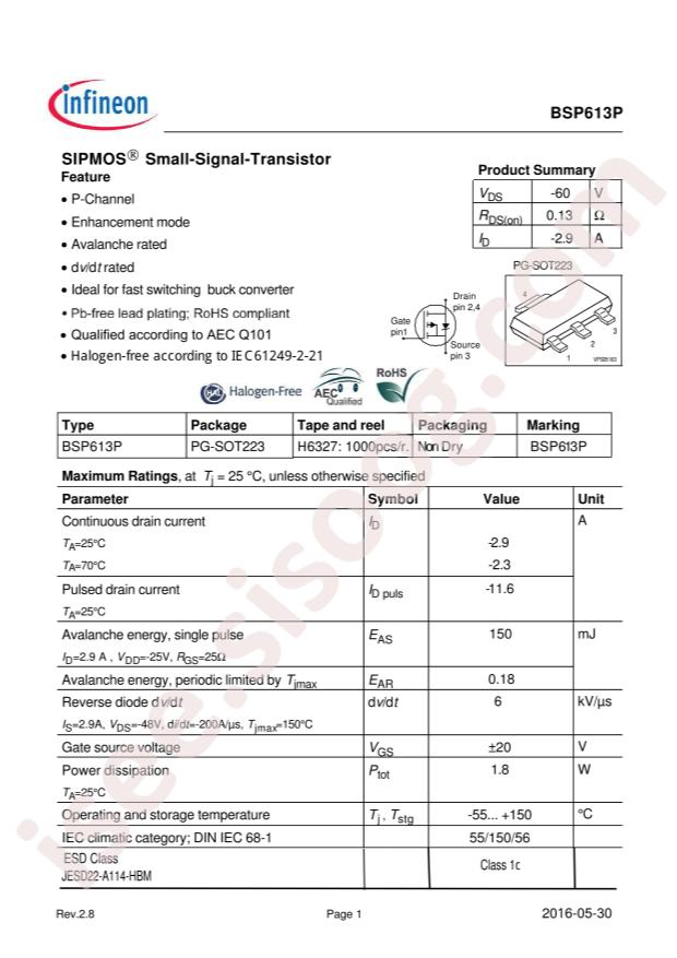 BSP613P H6327