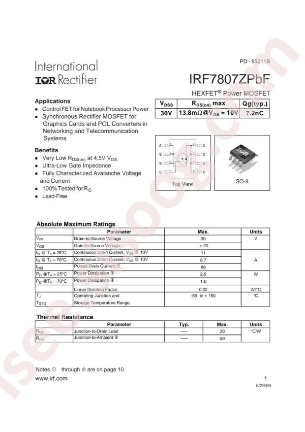 IRF7807ZTRPBF