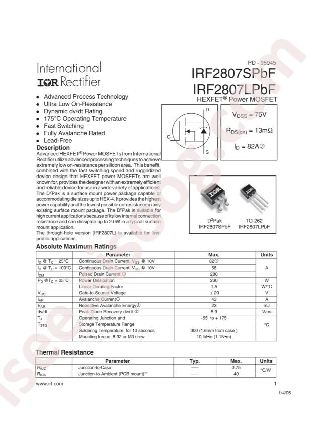 IRF2807STRRPBF