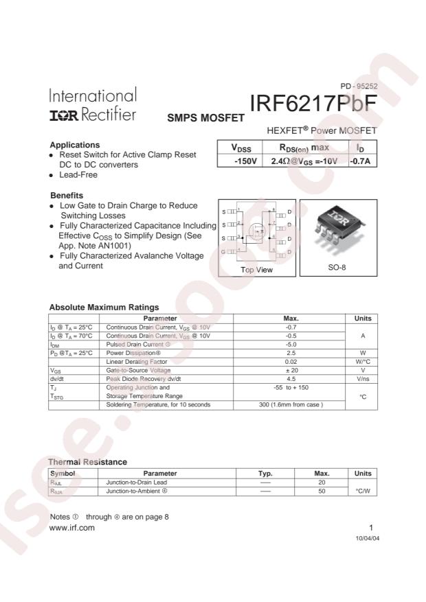 IRF6217TRPBF