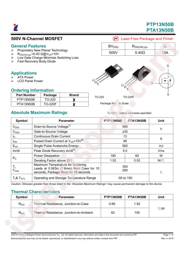 PTP13N50B