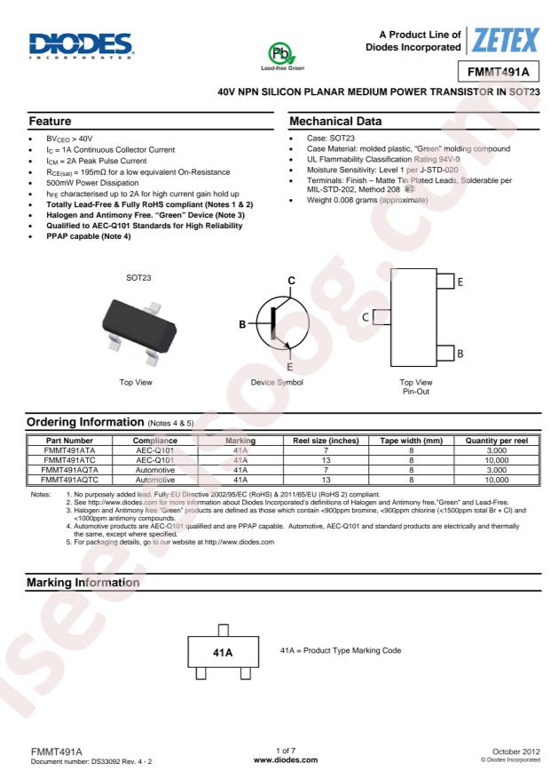 FMMT491ATA