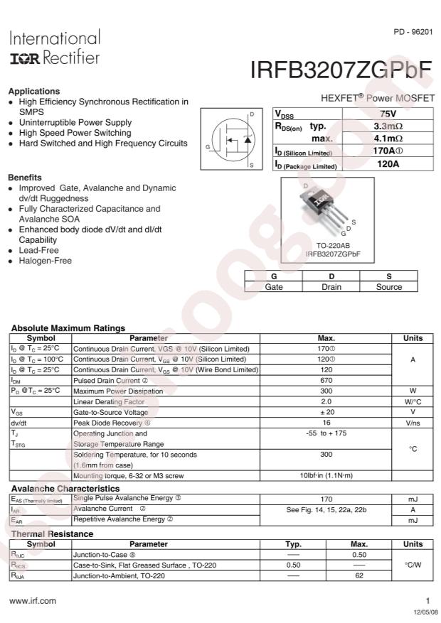 IRFB3207ZGPBF