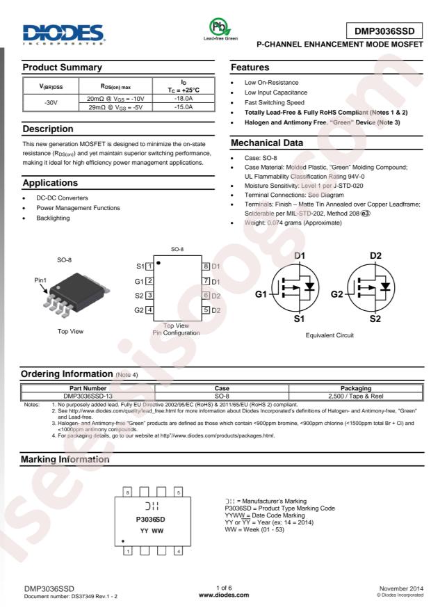 DMP3036SSD-13