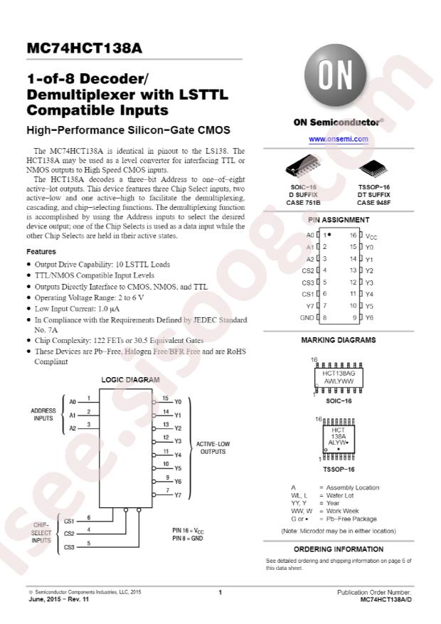 MC74HCT138ADR2G