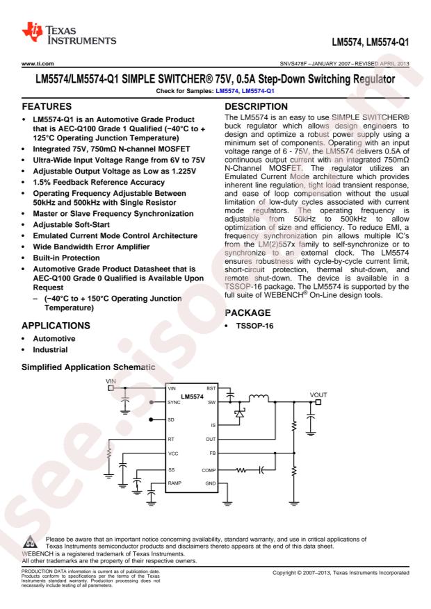 LM5574MTX/NOPB