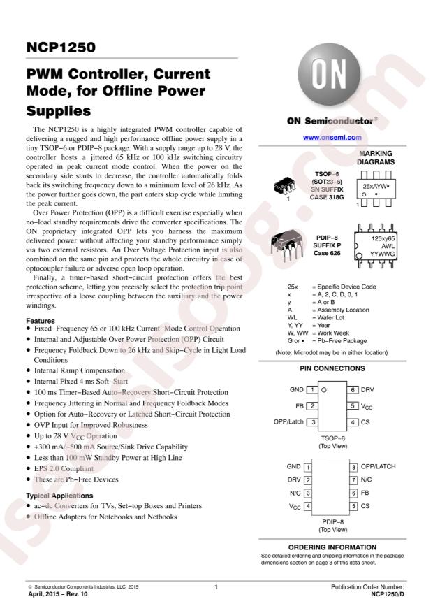 NCP1250BP65G
