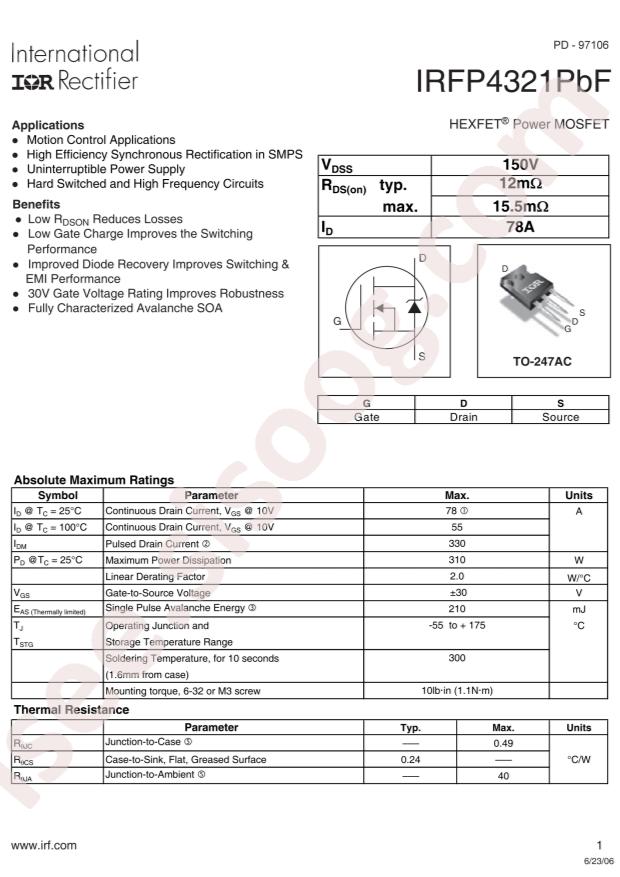 IRFP4321PBF