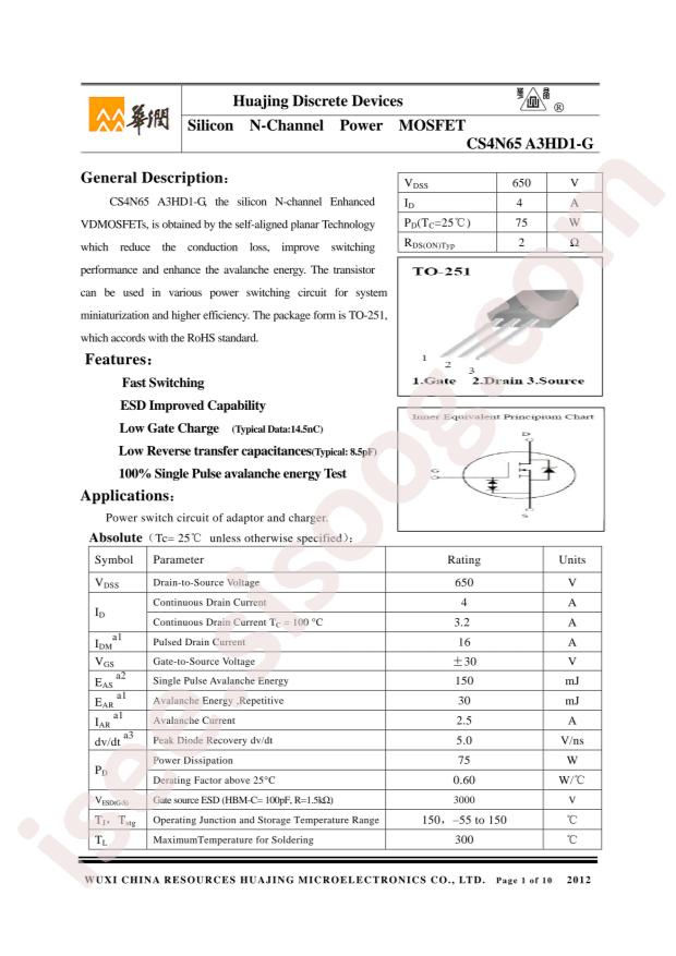 CS4N65A3HD1-G