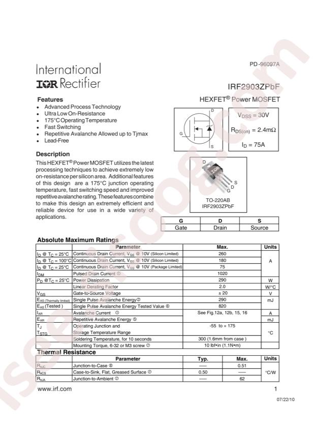 IRF2903ZPBF